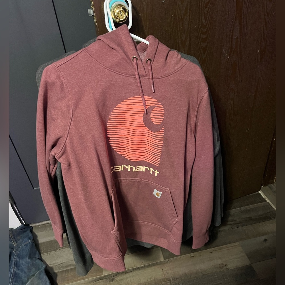 Carhartt Pink Graphic Sweatshirt Relaxed Hoodie